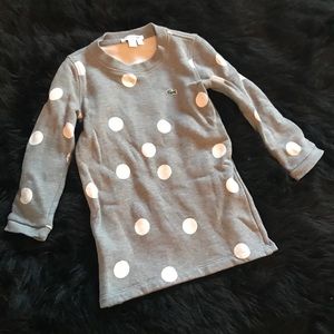 Lacoste Girls’ Polka Dot Sweatshirt Dress Size 4